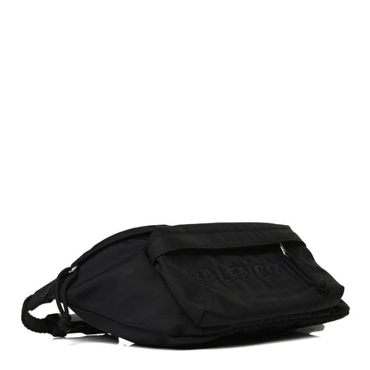 Balenciaga Textured Sport Nylon Logo Embroidered Wheel Beltpack Black 4 of 13