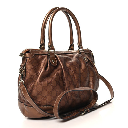 Gucci Metallic Soft Guccissima Medium Sukey Top Handle Bag Bronze 3 of 12