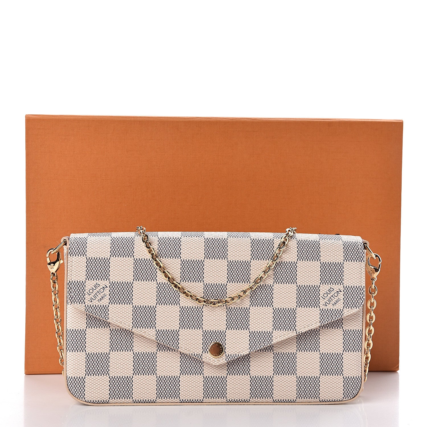 Louis Vuitton Damier Azur Pochette Felicie Chain Wallet Rose Ballerine 12 of 12