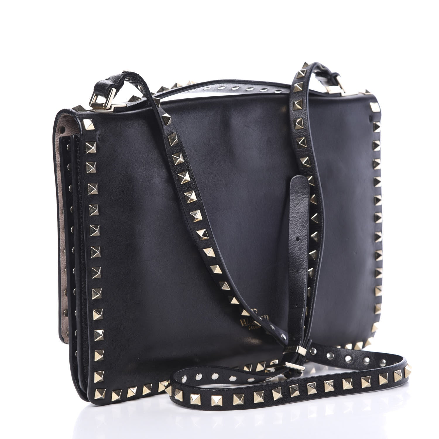 Valentino Garavani Calfskin Rockstud Top Handle Crossbody Black 2 of 18