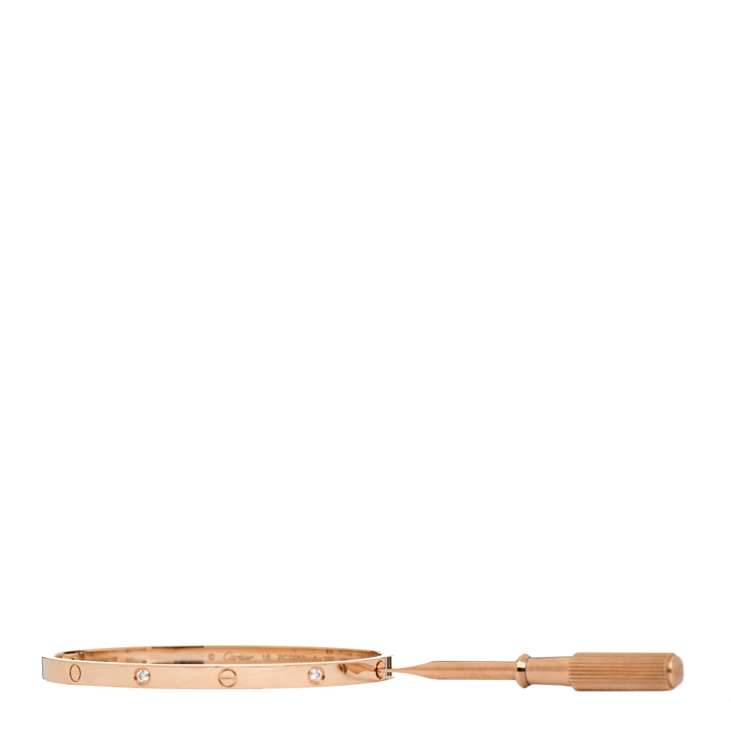 Cartier 18K Pink Gold 6 Diamond Small LOVE Bracelet 16 3 of 8