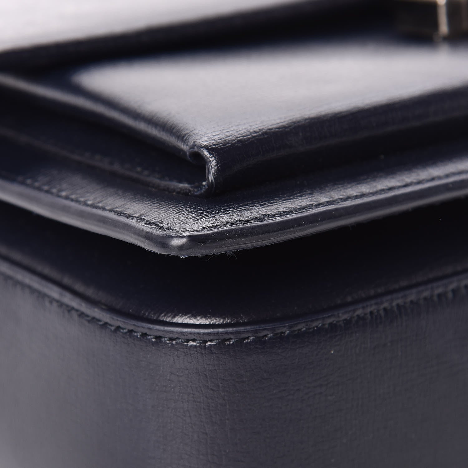 Saint Laurent Calfskin Medium Bellechasse Satchel Navy 10 of 13