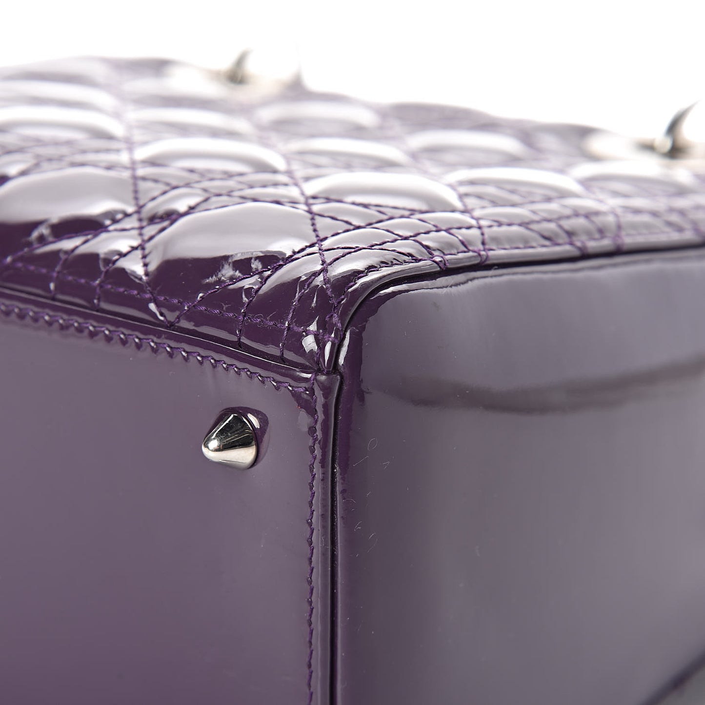 Patent Cannage Medium Lady Dior Purple