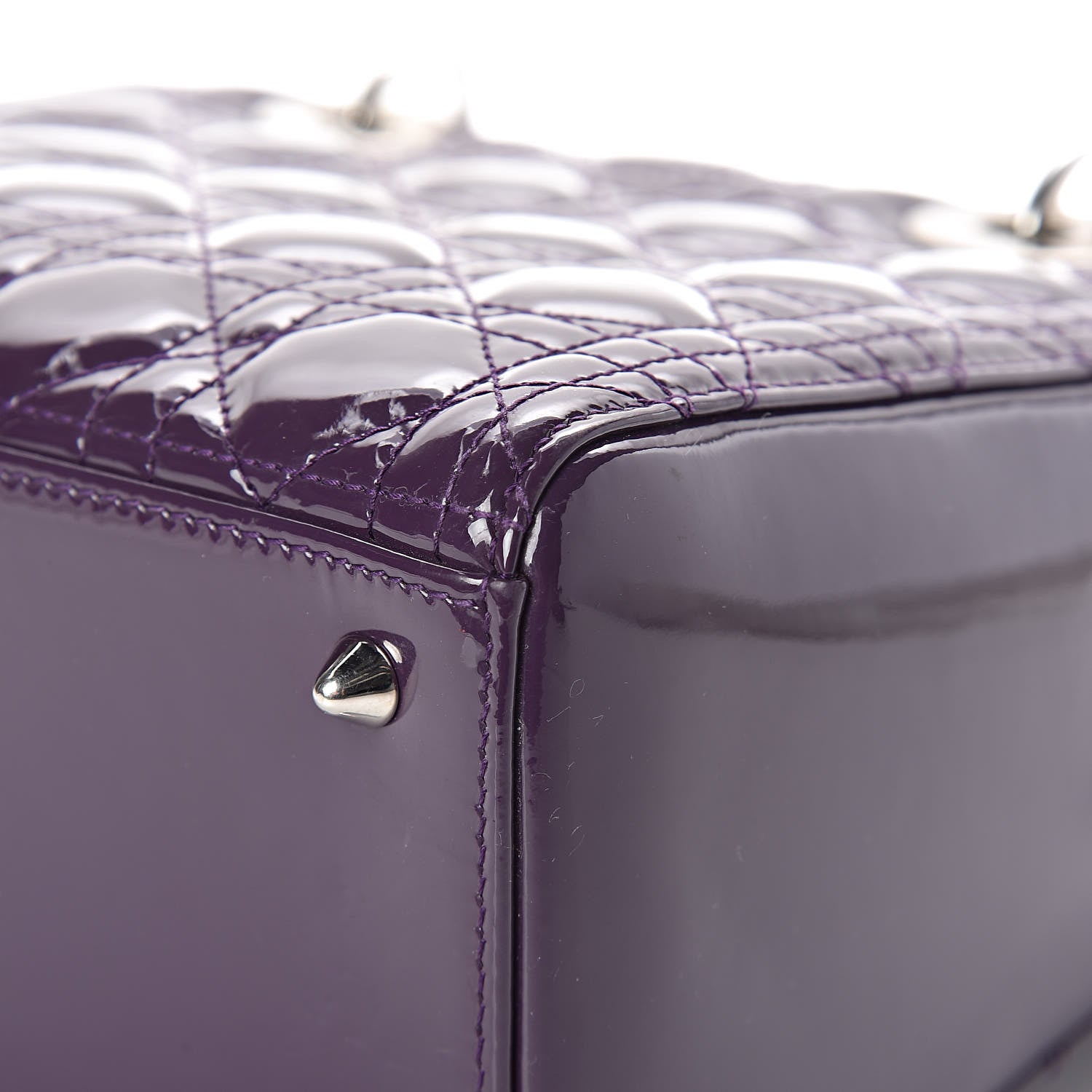 Christian Dior Patent Cannage Medium Lady Dior Purple 15 of 17