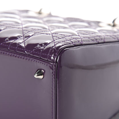 Christian Dior Patent Cannage Medium Lady Dior Purple 15 of 17