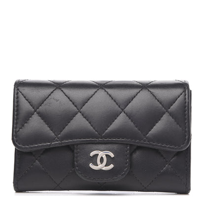 Chanel Lambskin Quilted Flap Card Holder Black 1 of 10
