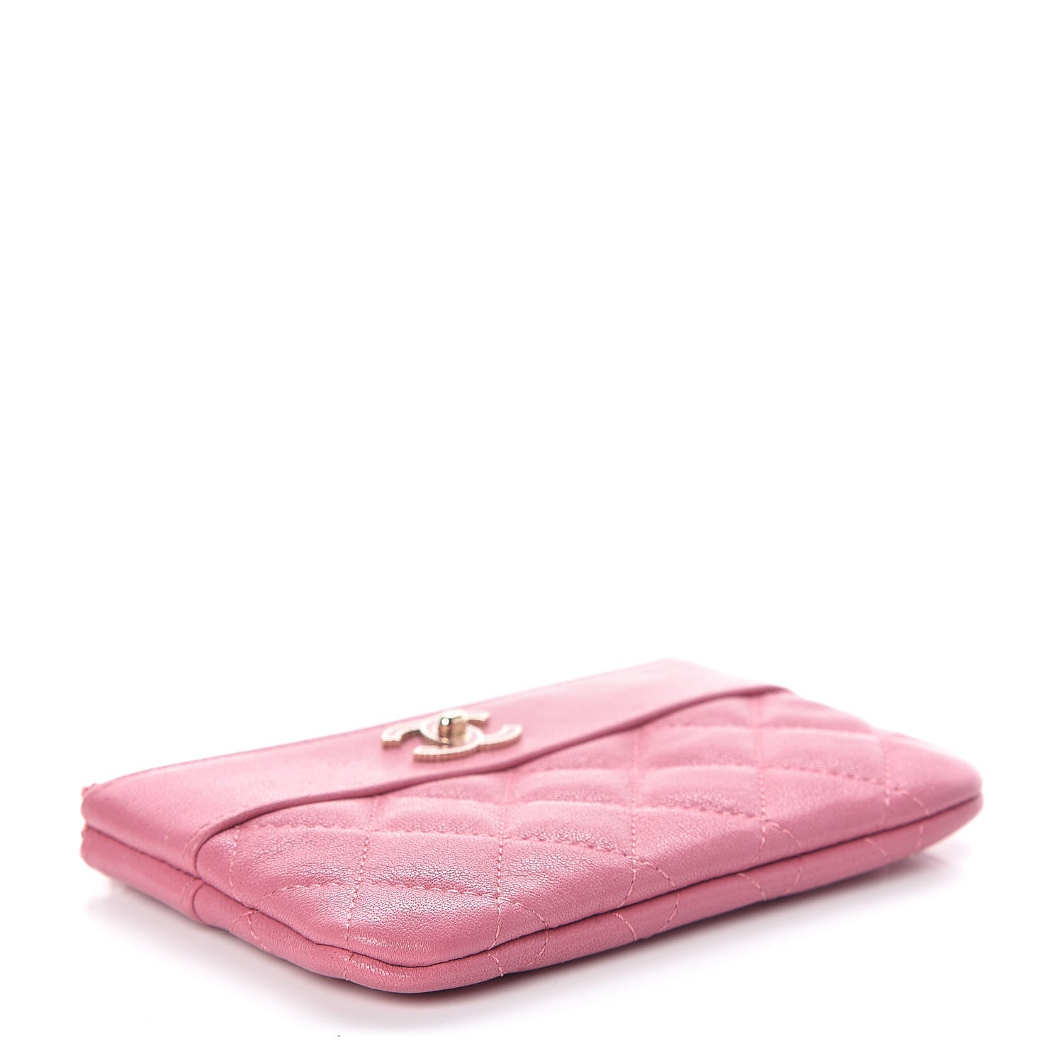 Chanel Sheepskin Quilted Small Vintage Mademoiselle Cosmetic Case Dark Pink 4 of 7