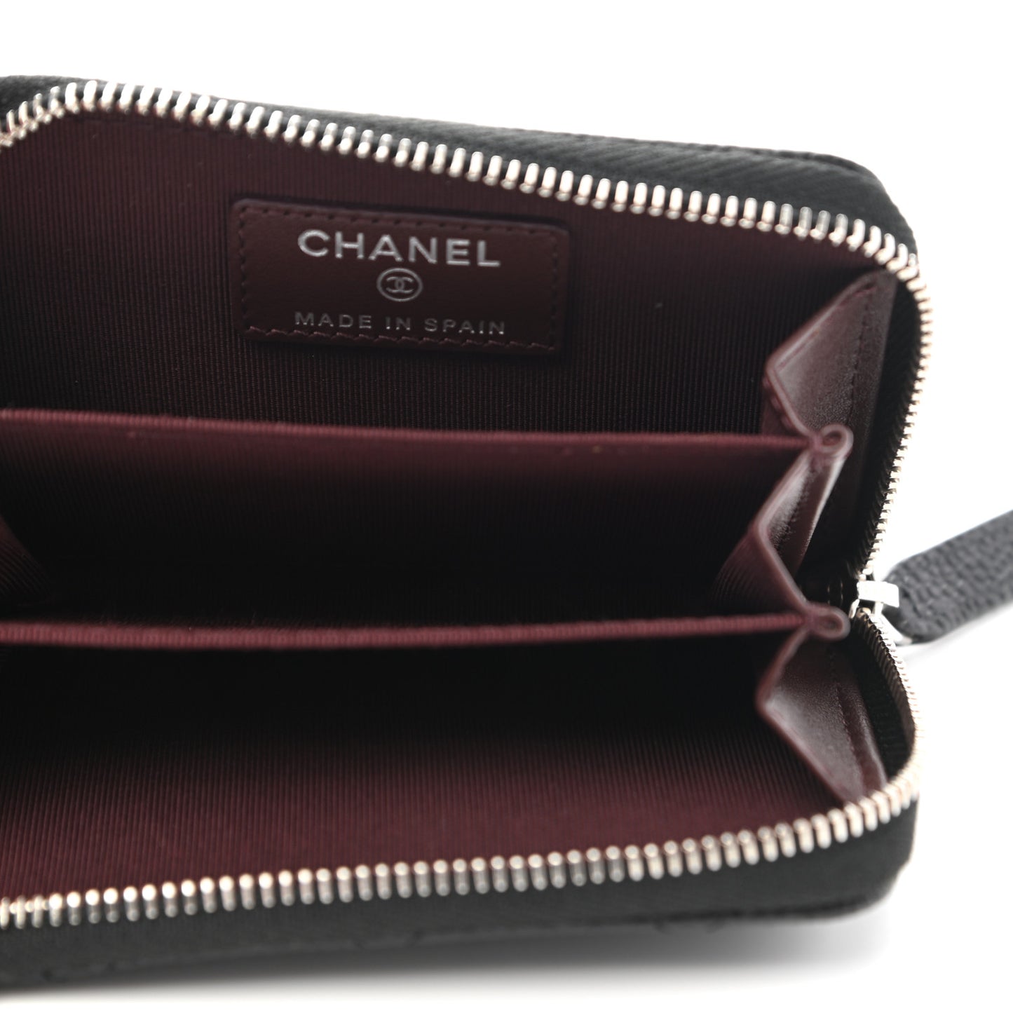 Caviar Quilted Classic Zipped Coin Purse Black
