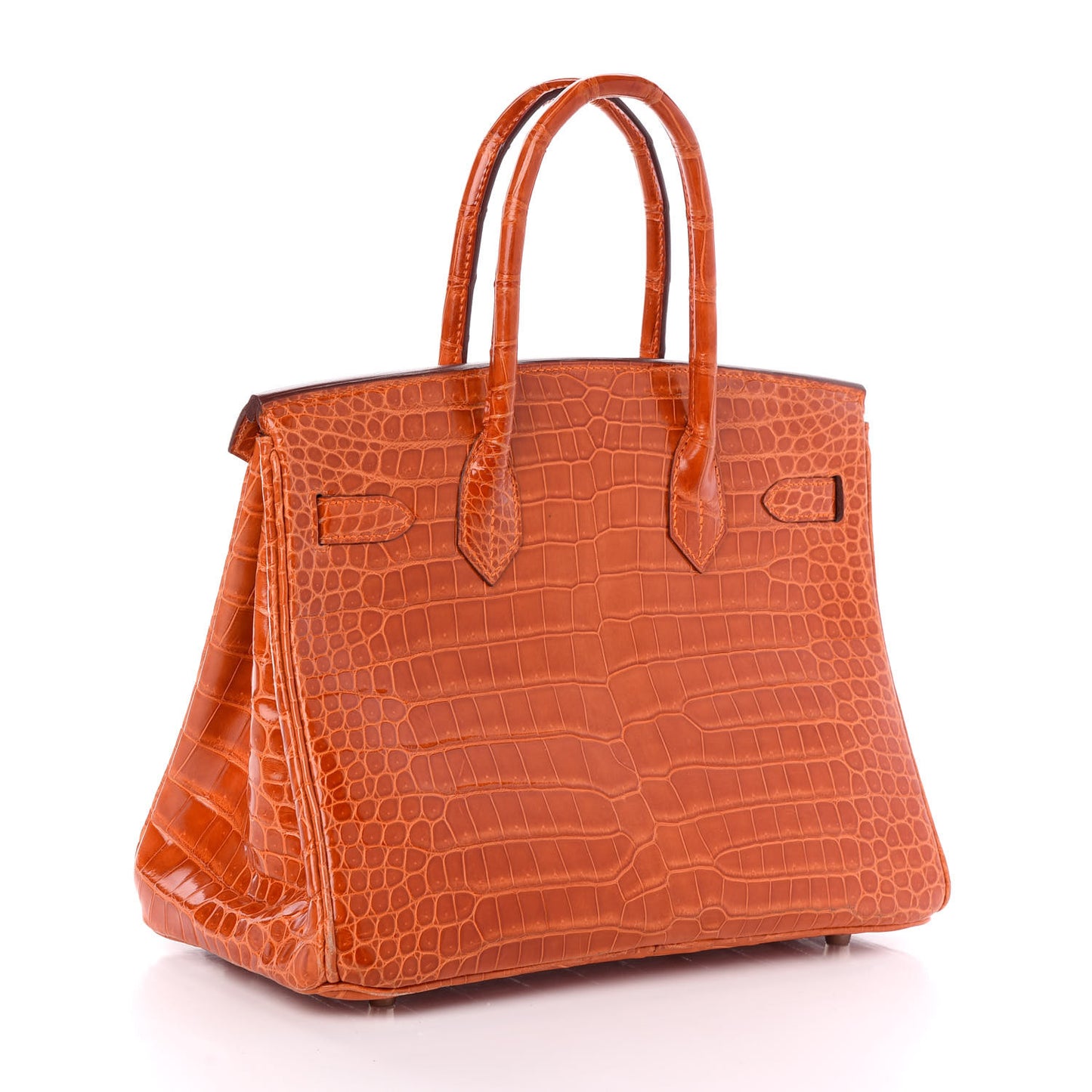 Shiny Porosus Crocodile Birkin 30 Orange