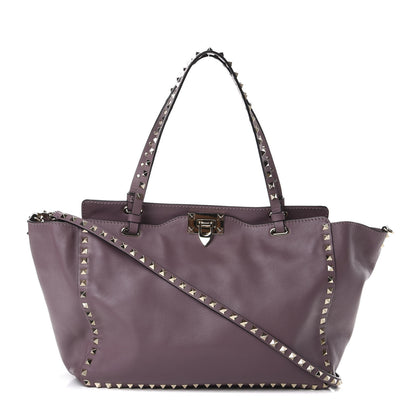 Valentino Garavani Vitello Medium Rockstud Tote Dark Mauve 1 of 11