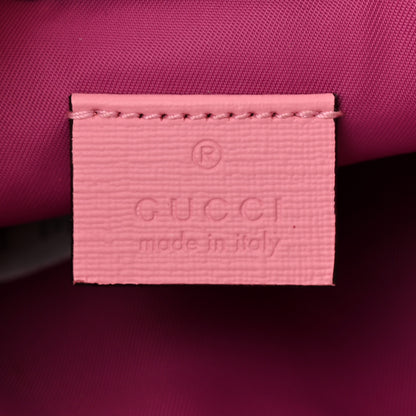 Gucci GG Supreme Monogram 3-D Strawberry Childrens Bucket Tote Beige Ebony Lotus Pink Fuxia Emerald 6 of 12
