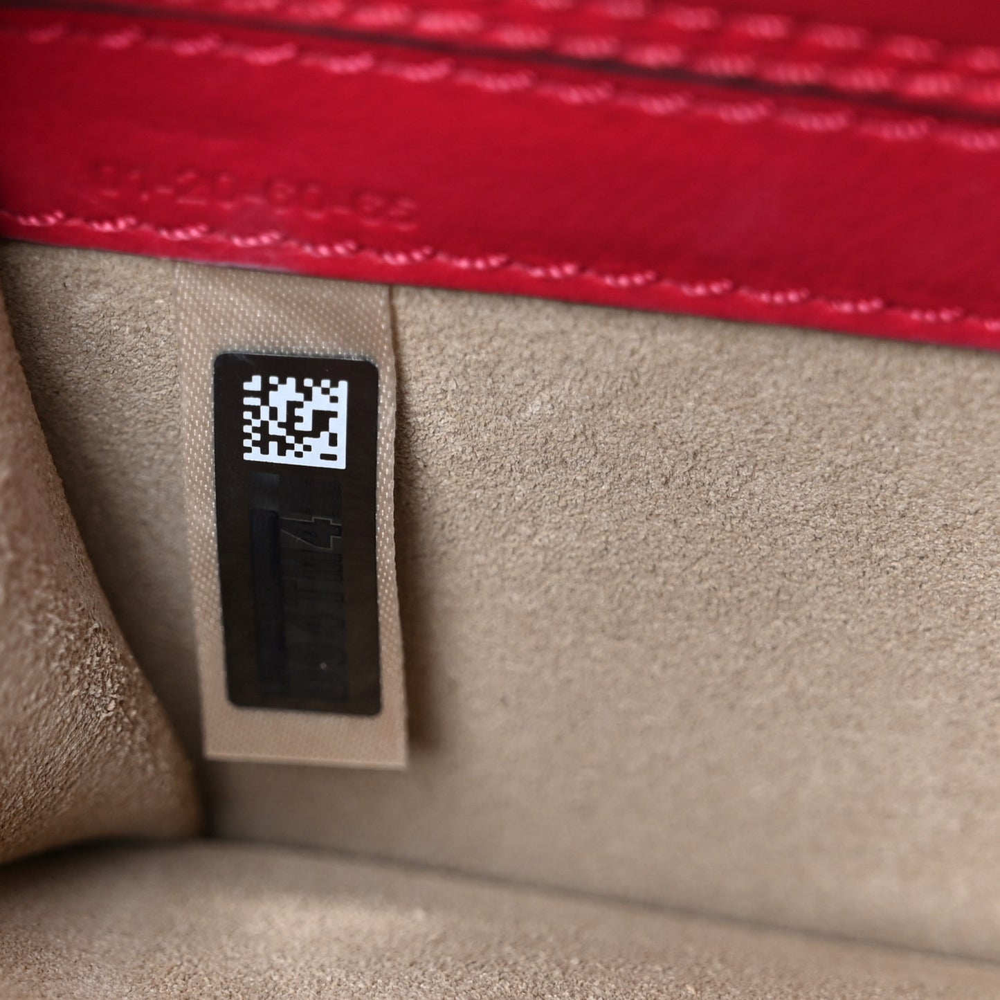 Calfskin Crocodile Embossed Mini C Vanity Bag Red