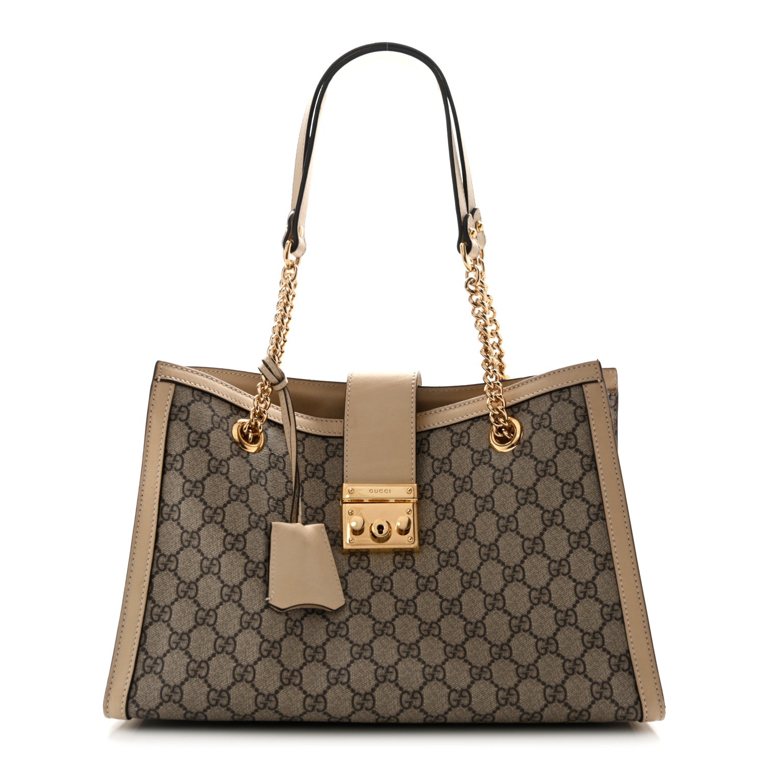 Gucci GG Supreme Monogram Medium Padlock Tote White 1 of 14