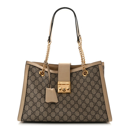 Gucci GG Supreme Monogram Medium Padlock Tote White 1 of 14