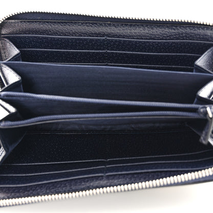 Gucci GG Supreme Monogram Textured Dollar Calfskin Web Ophidia Zip Around Wallet Beige Blue 5 of 8