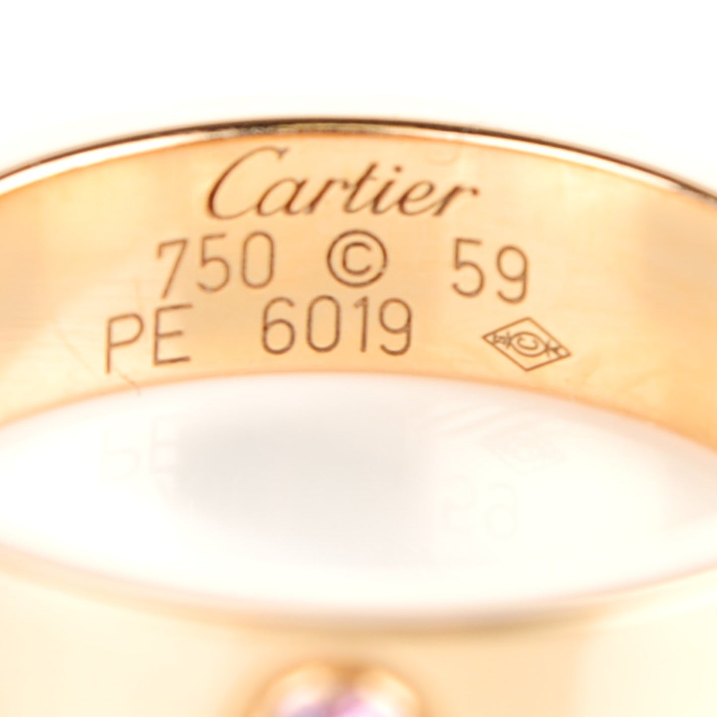 18K Pink Gold Pink Sapphire 5.5mm LOVE Ring 59 9.25