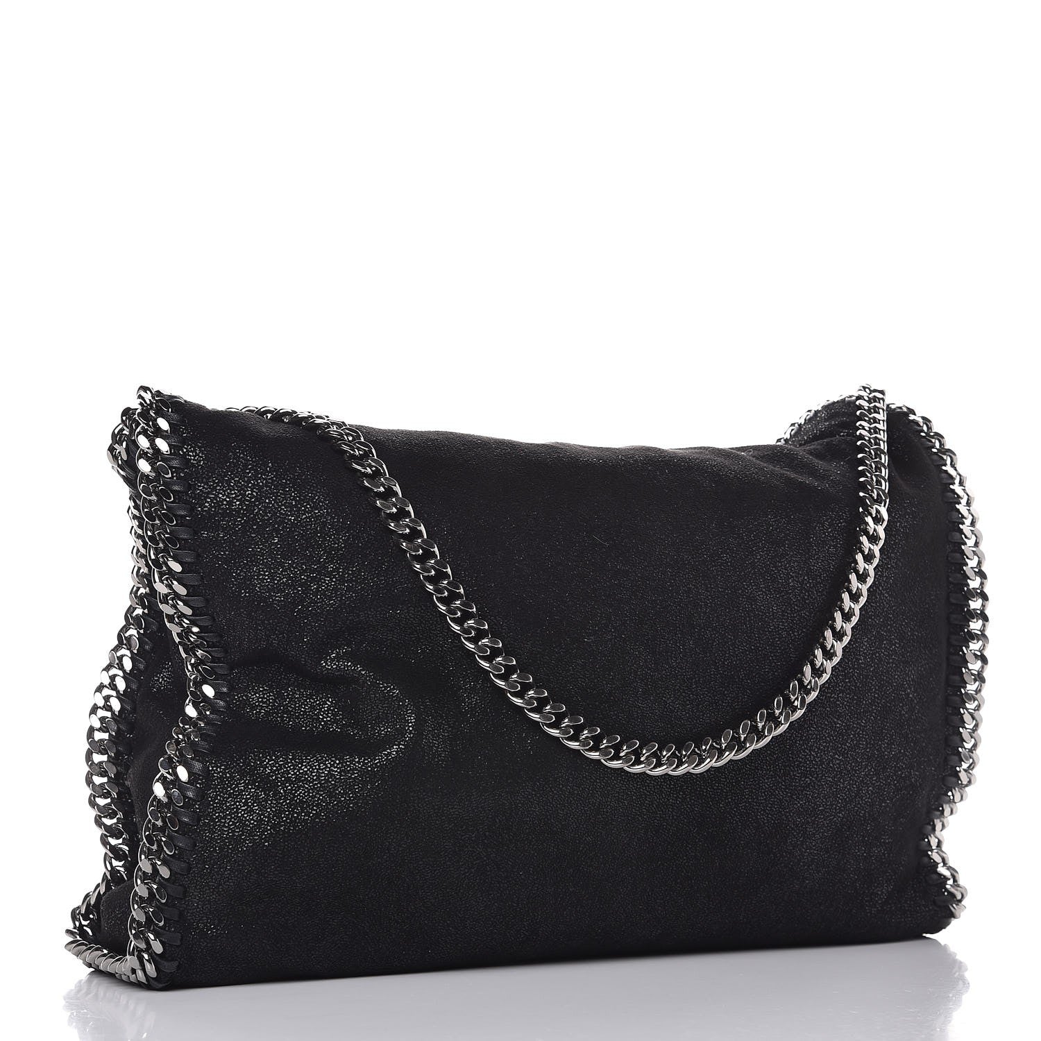 Stella McCartney Shaggy Deer Falabella Fold Over Tote Black 3 of 7