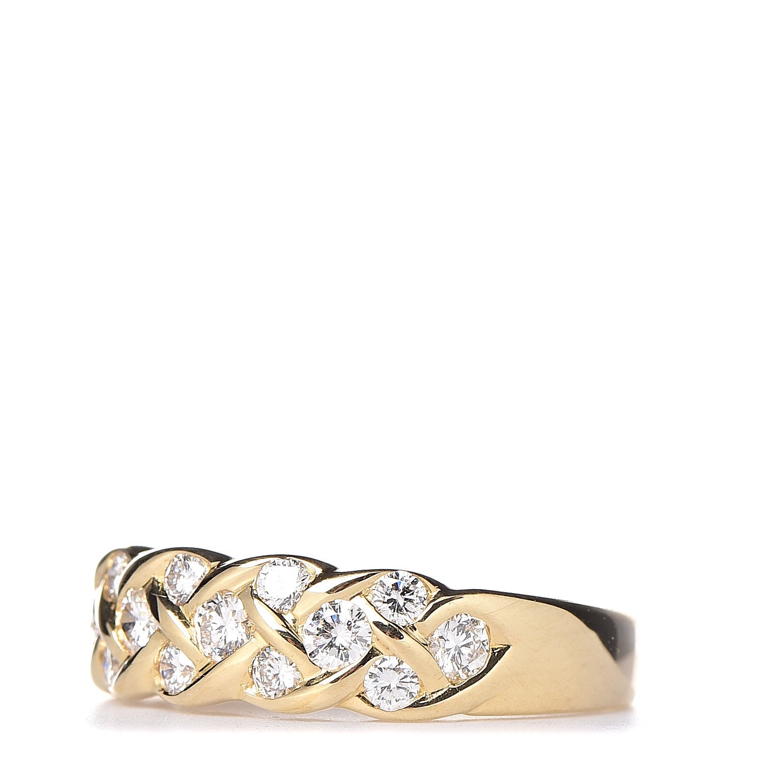 Tiffany 18K Yellow Gold Diamond Woven Band Ring 47 4.25 3 of 6