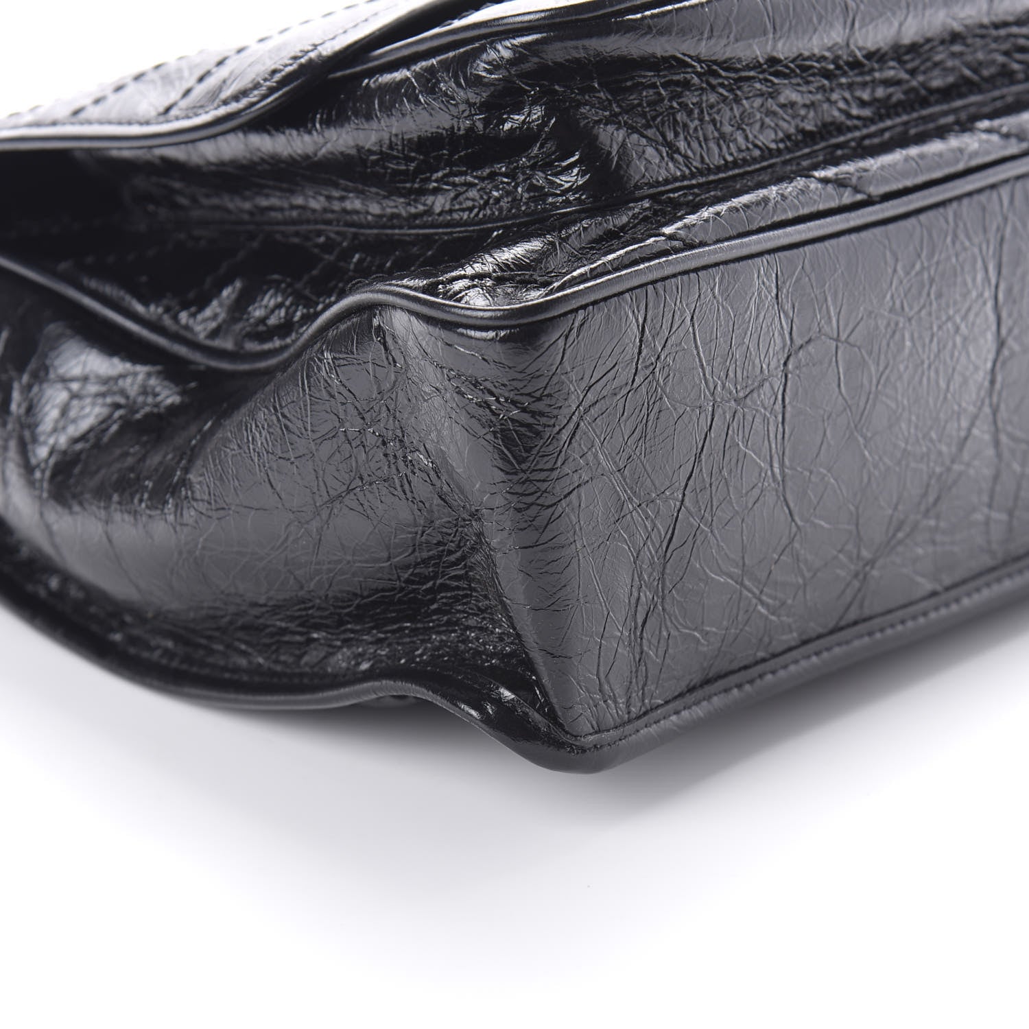 Saint Laurent Crinkled Calfskin Matelasse Monogram Large Niki Chain Satchel Black 6 of 9