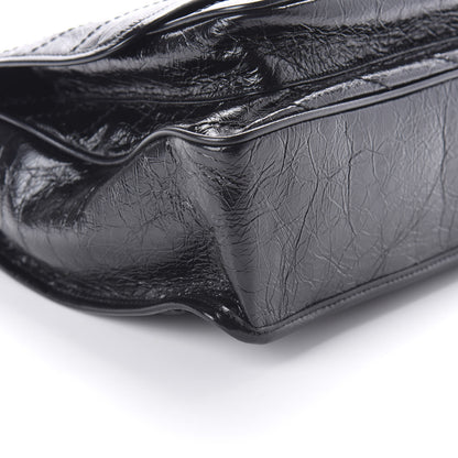 Saint Laurent Crinkled Calfskin Matelasse Monogram Large Niki Chain Satchel Black 6 of 9