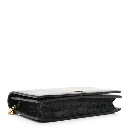 Gucci Calfskin Mini GG Marmont Chain Wallet Black 4 of 9