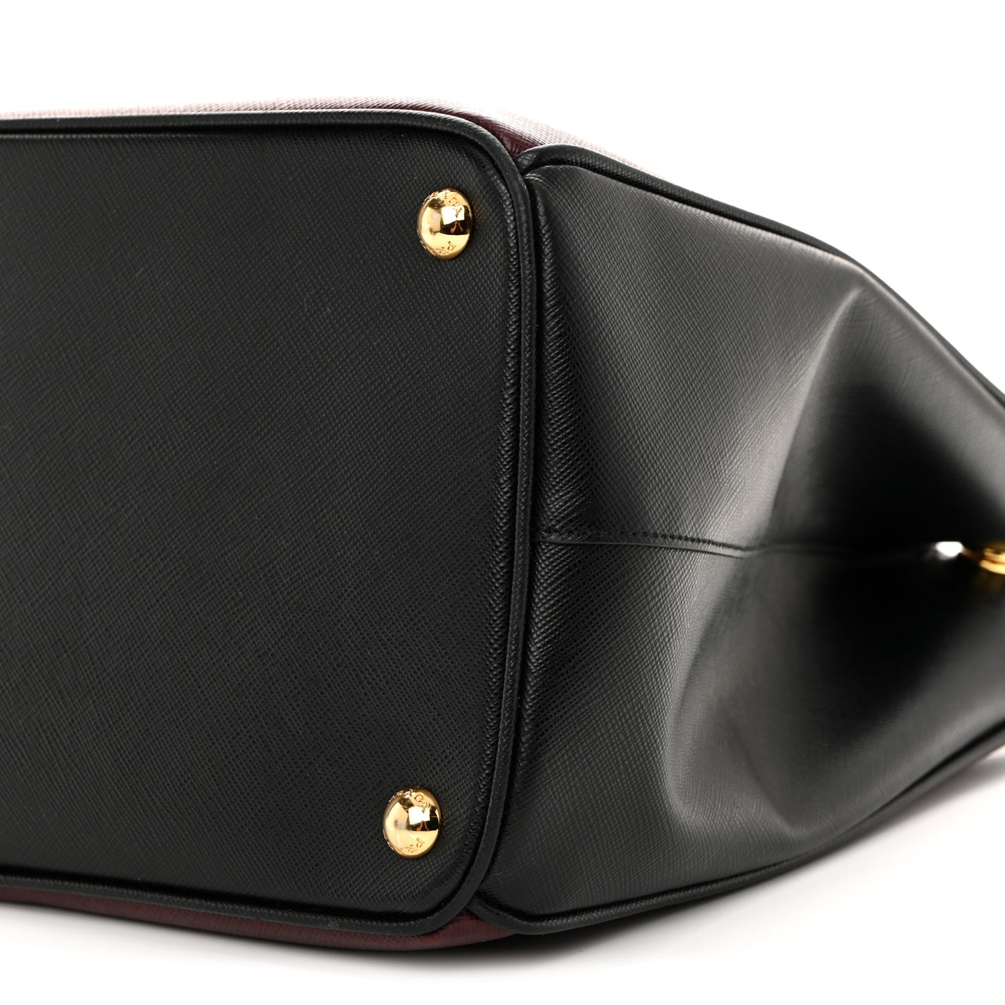 Saffiano Lux Bi-Color Medium Tote Red Black
