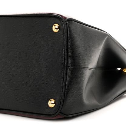 Prada Saffiano Lux Bi-Color Medium Tote Red Black 10 of 14