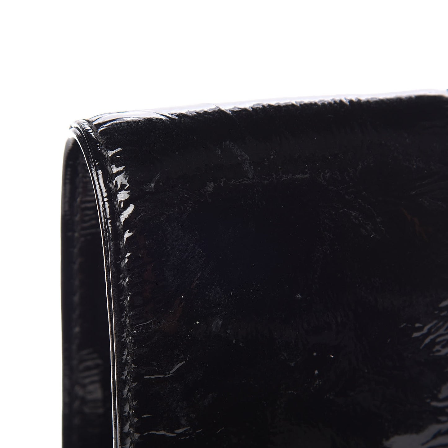 Patent Mademoiselle Lock Convertible Wrist Clutch Bag Black