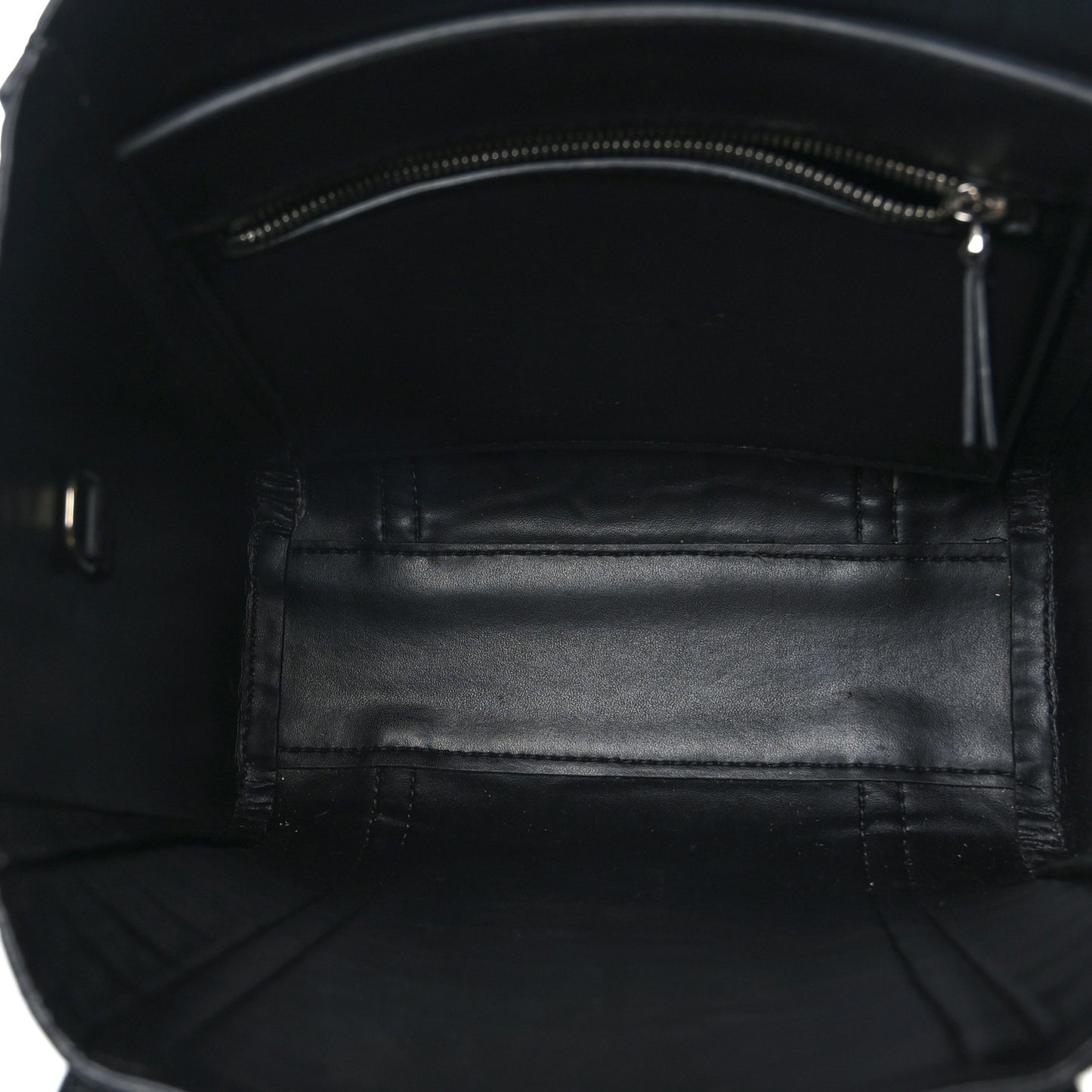Shiny Calfskin Logo Crocodile Embossed XXS Everyday Tote Black