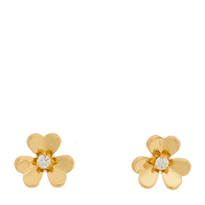 Van Cleef & Arpels 18K Yellow Gold Diamond Mini Frivole Earrings 1 of 5