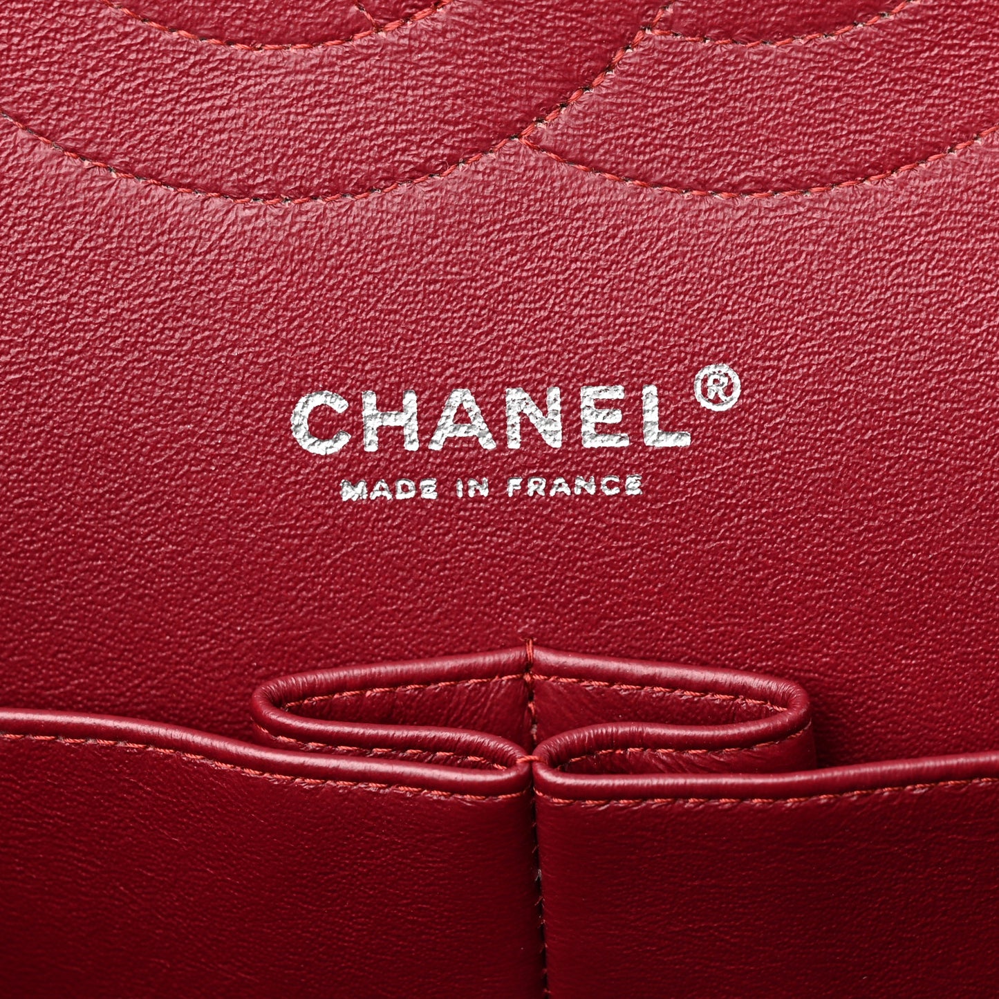 Patent Quilted Jumbo Double Flap Red