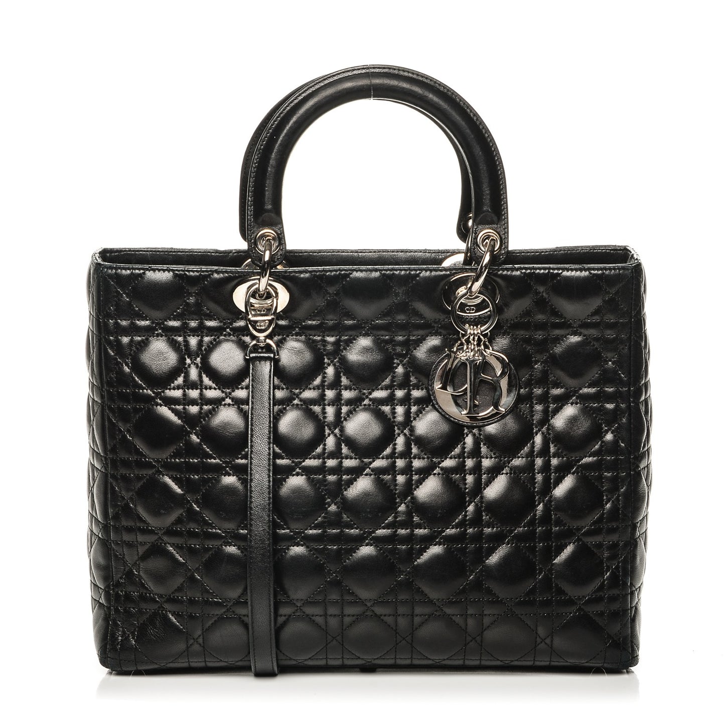 Lambskin Cannage Large Lady Dior Black