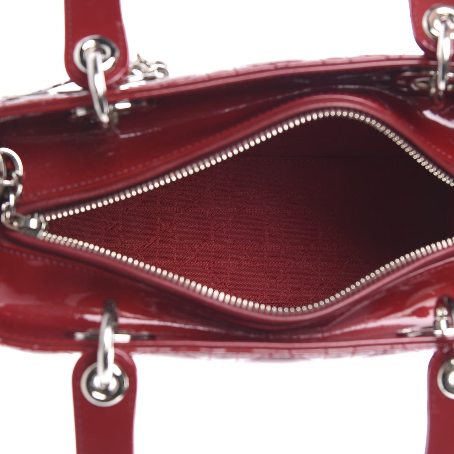 Patent Cannage Medium Lady Dior Red