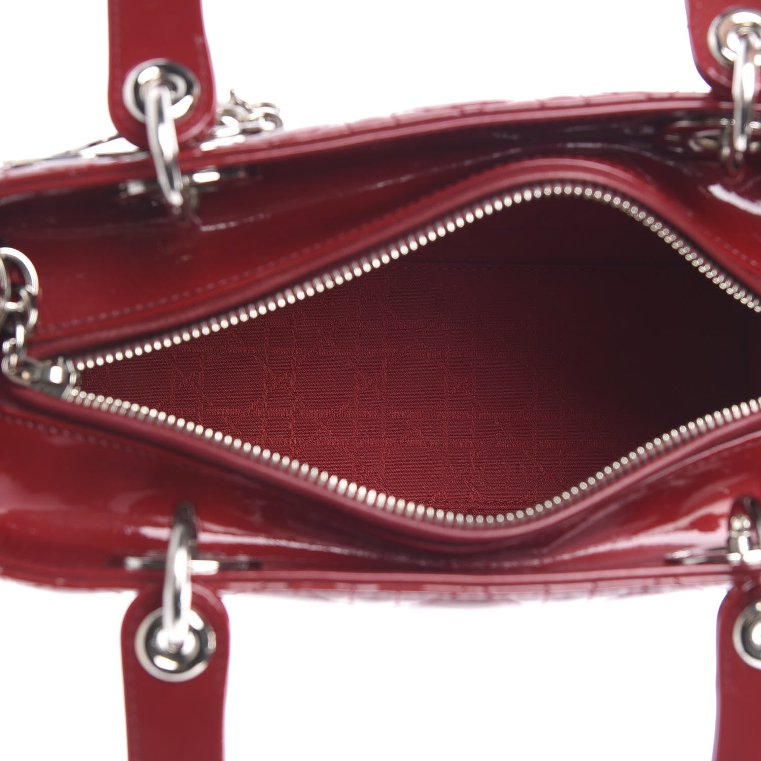 Christian Dior Patent Cannage Medium Lady Dior Red 6 of 11