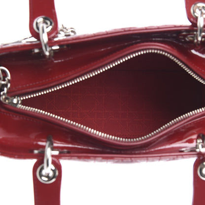 Christian Dior Patent Cannage Medium Lady Dior Red 6 of 11