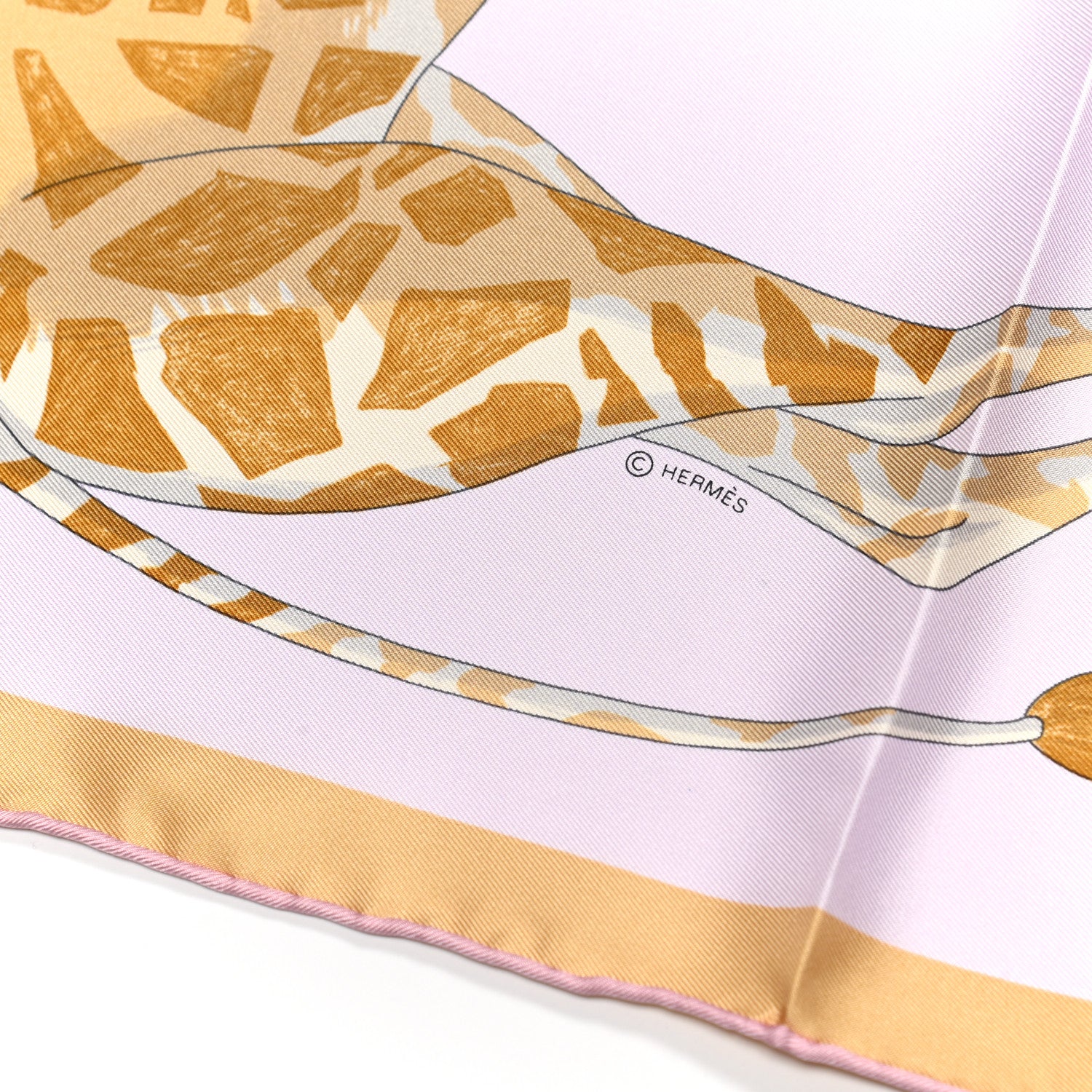 Hermes Silk Story Scarf 90 Rose Nacre Bleu Beige 4 of 4