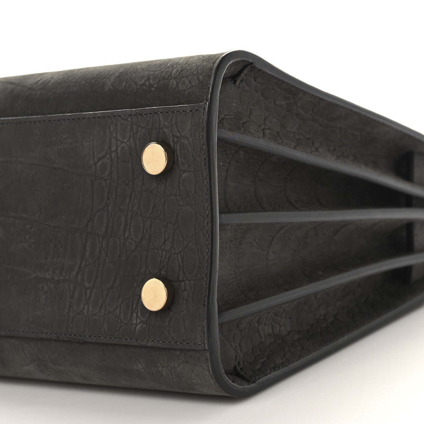 Crocodile Embossed Nubuck Baby Sac De Jour Dark Anthracite