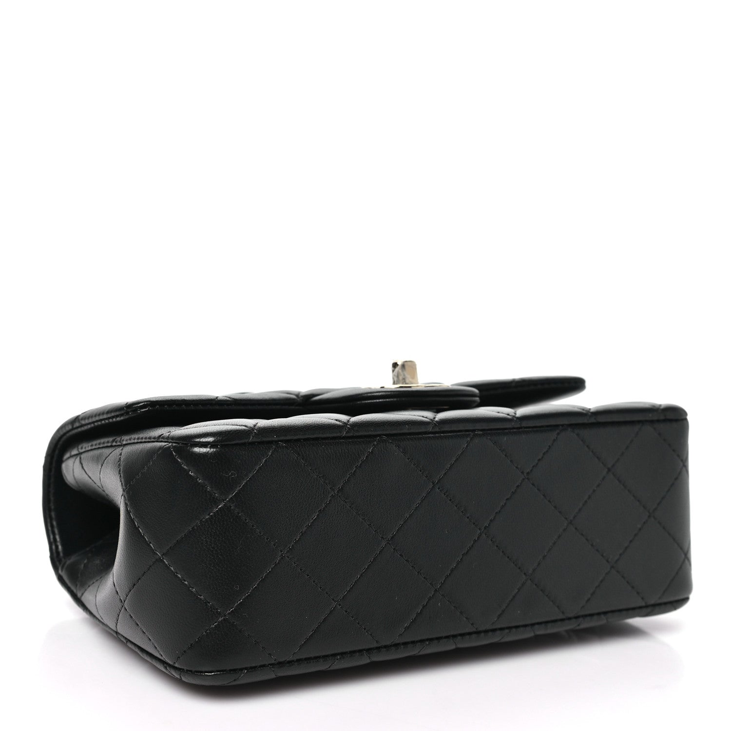 Chanel Lambskin Quilted Mini Top Handle Rectangular Flap Black 4 of 11