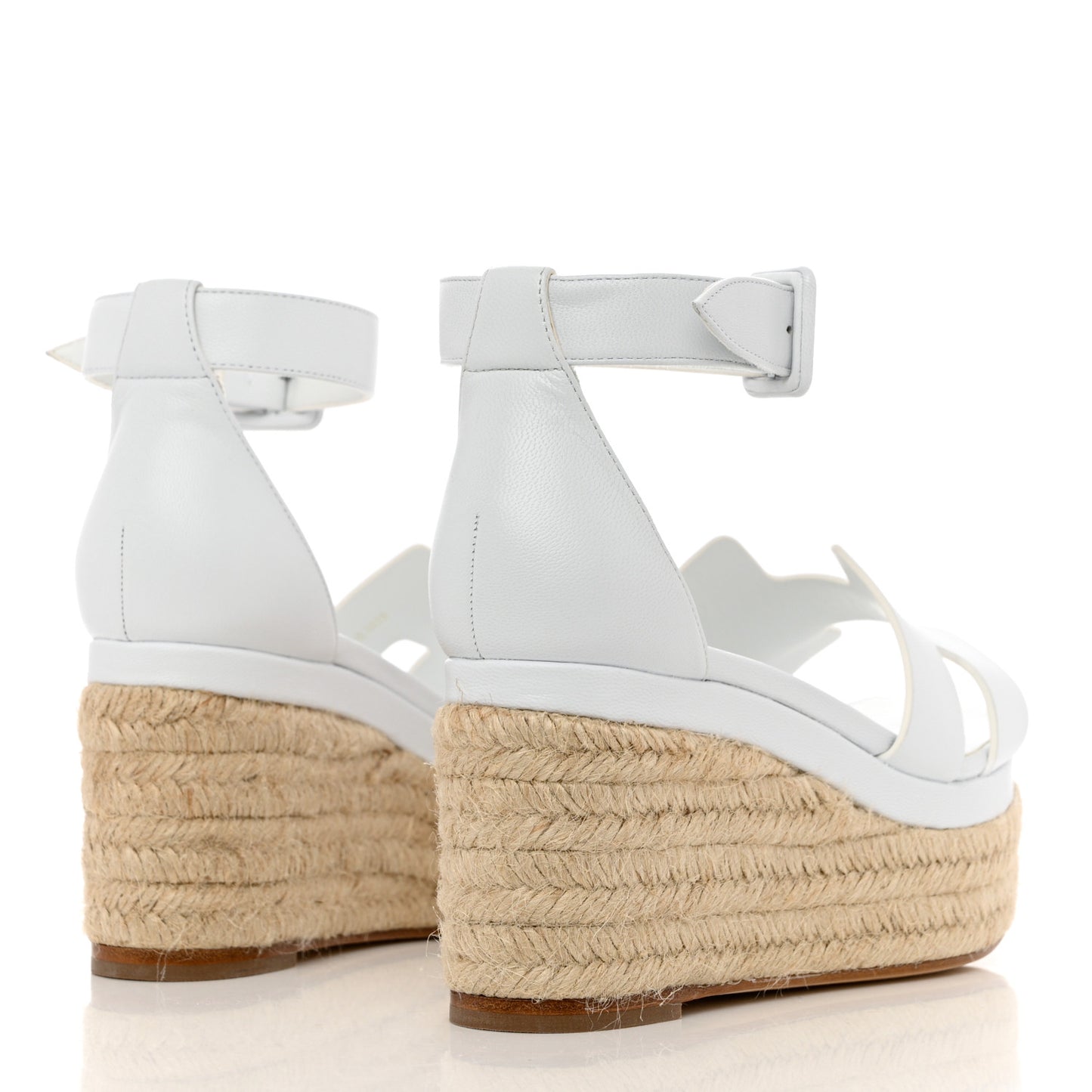 Goatskin Elda Espadrille Wedge Sandals 35 White