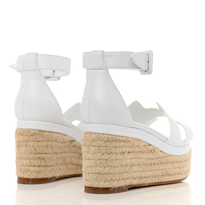 Hermes Goatskin Elda Espadrille Wedge Sandals 35 White 4 of 9