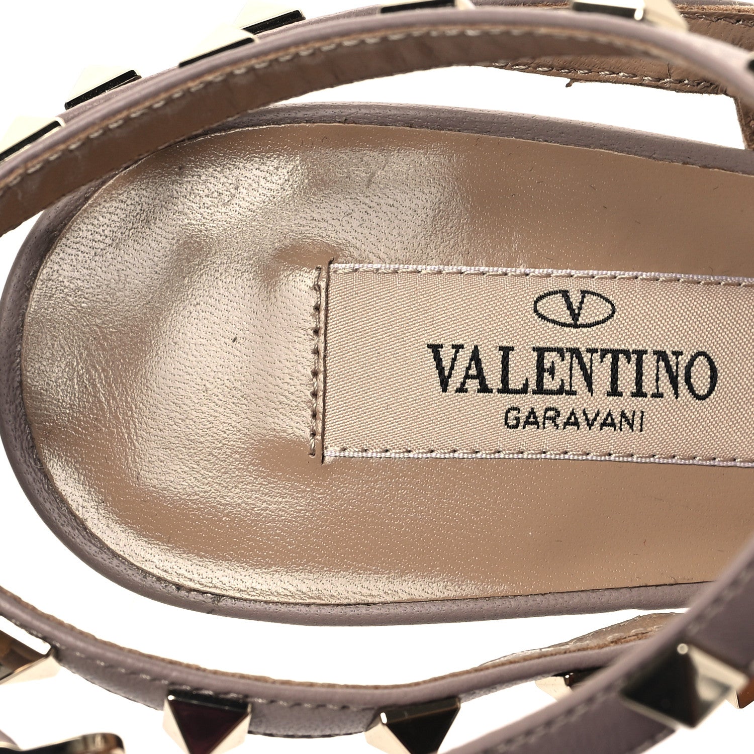 Valentino Garavani Patent Rockstud Ankle Strap 100mm Pumps 38 Poudre 7 of 9