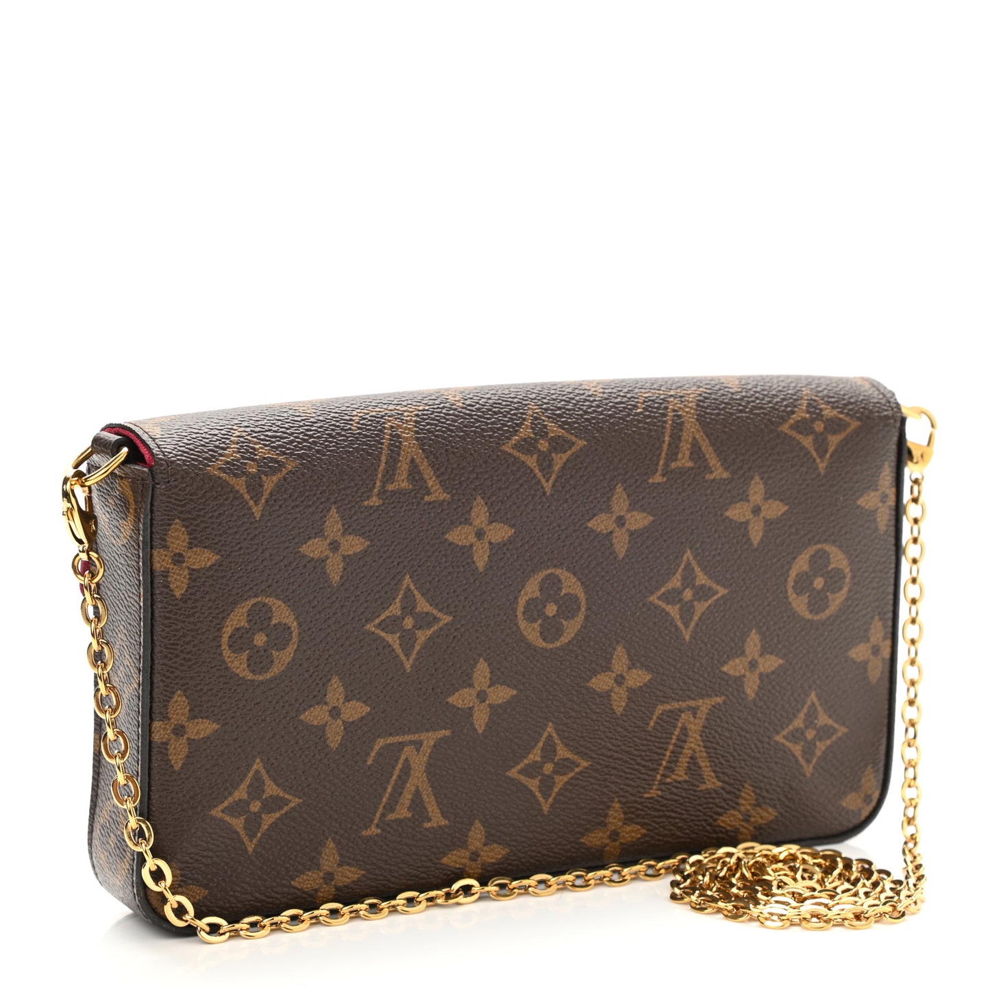 Monogram Pochette Felicie Chain Wallet Fuchsia