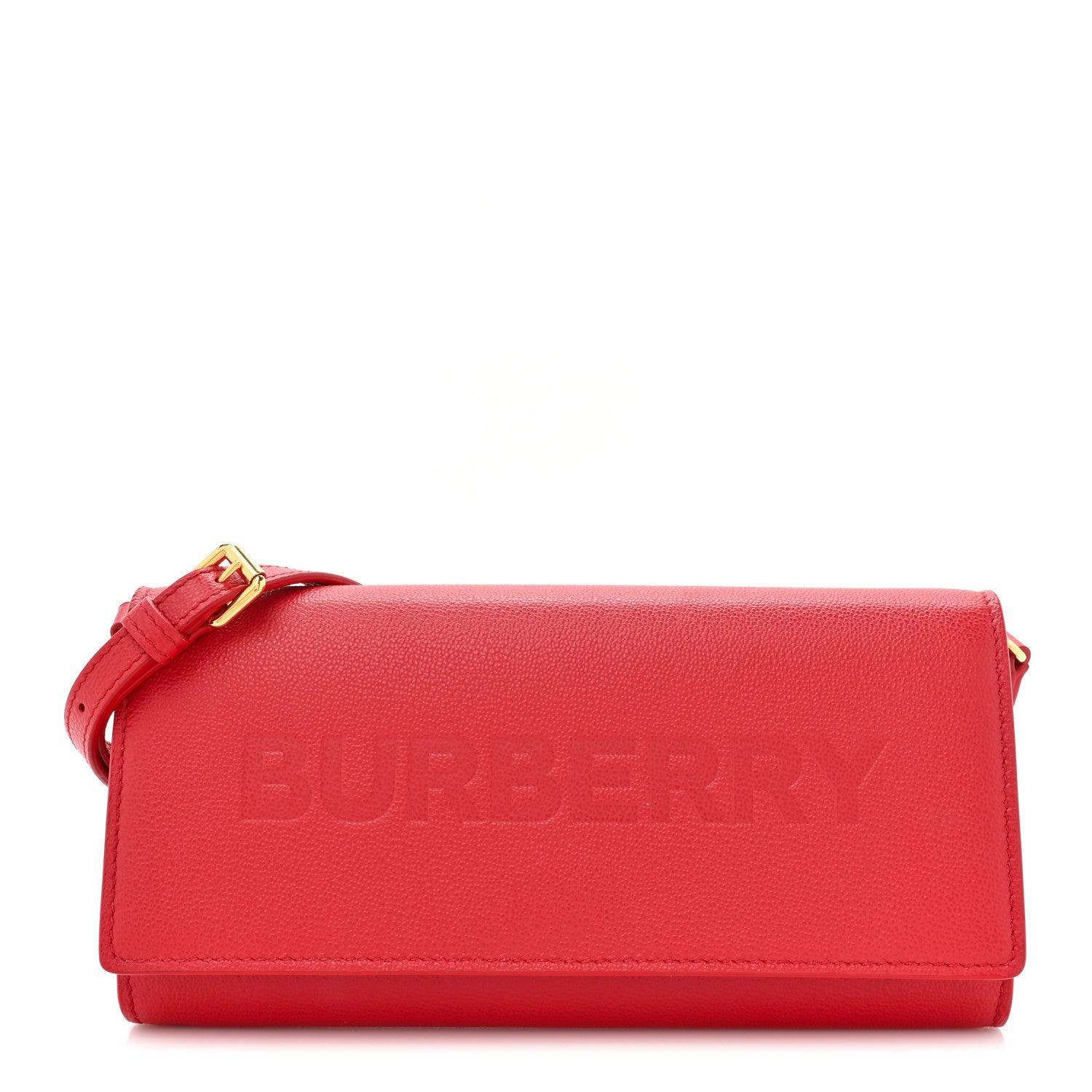 Burberry Calfskin Logo Hazelmere Wallet With Detachable Strap Red 1 of 13