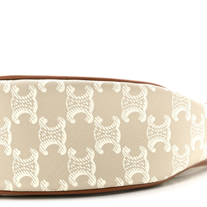 Celine Canvas Calfskin Ava Triomphe Shoulder Bag Grege 9 of 9
