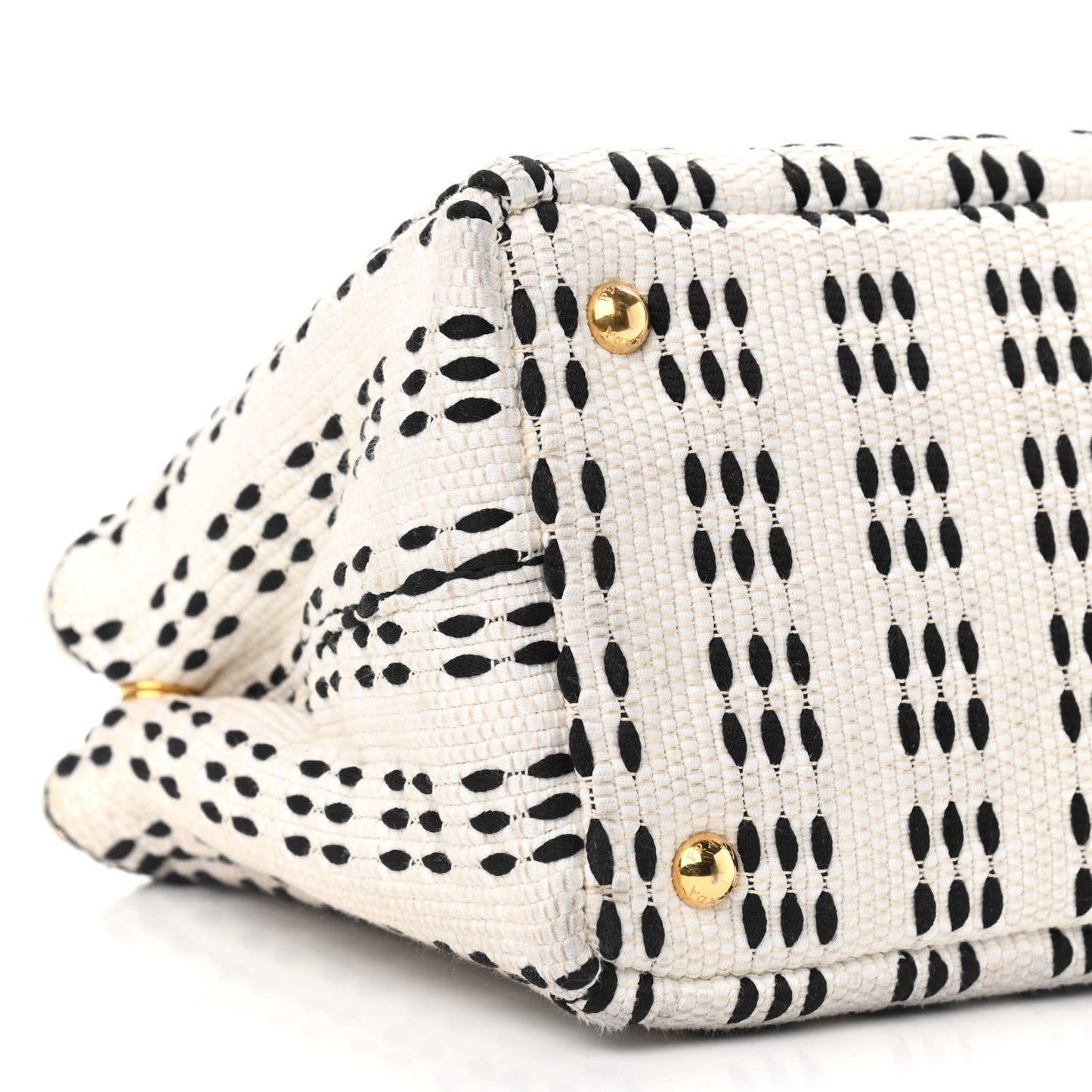 Canapa Woven Tote White Black