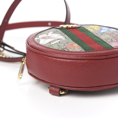 Gucci GG Supreme Monogram Web Flora Mini Ophidia Round Backpack Red 6 of 9