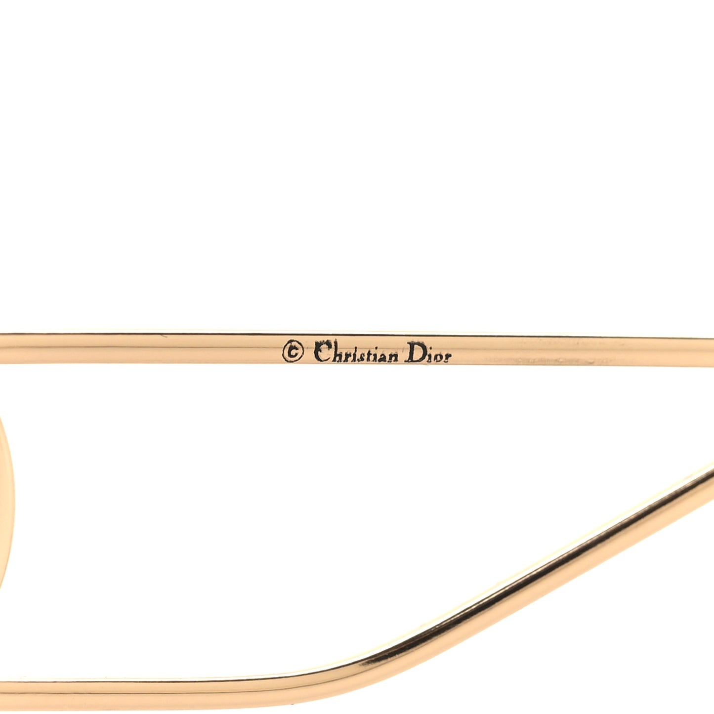 CHRISTIAN DIOR Rectangular 30 Montaigne 1 Sunglasses Black Gold