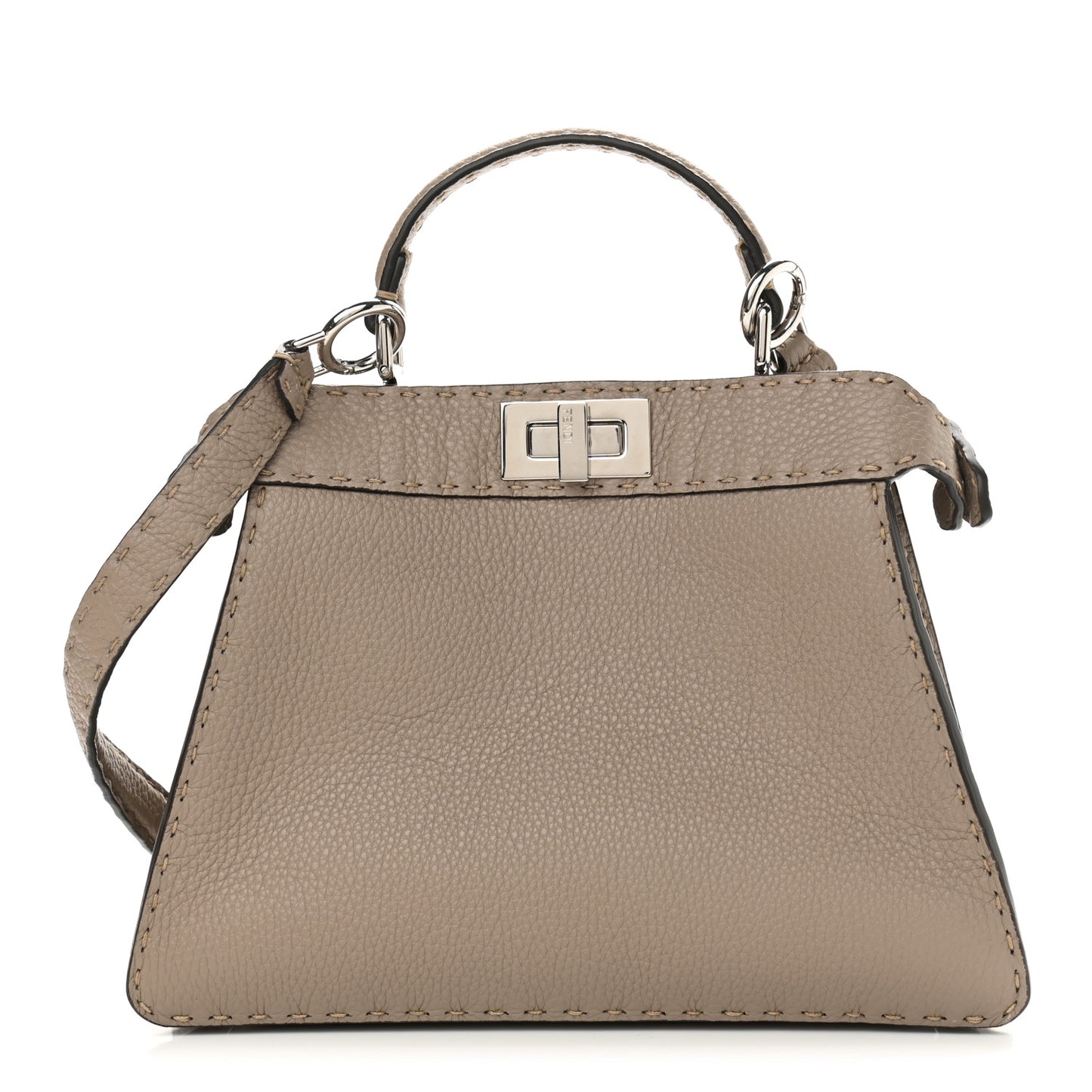 Cuoio Romano Selleria Chamois Small Peekaboo I SEE U Satchel Corda Camelia Cipria