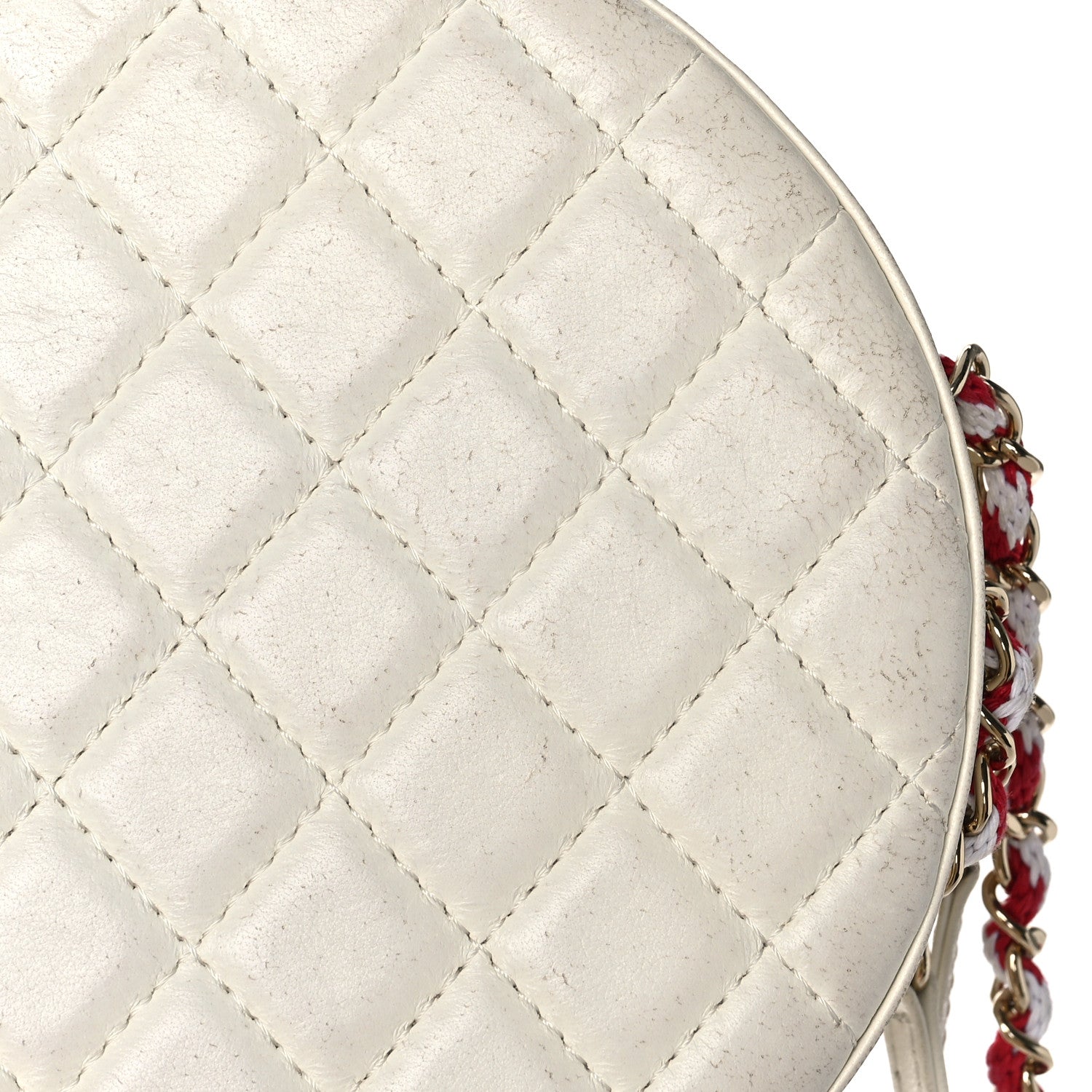 Chanel Lambskin Coco Lifesaver Round Bag Red White 10 of 11