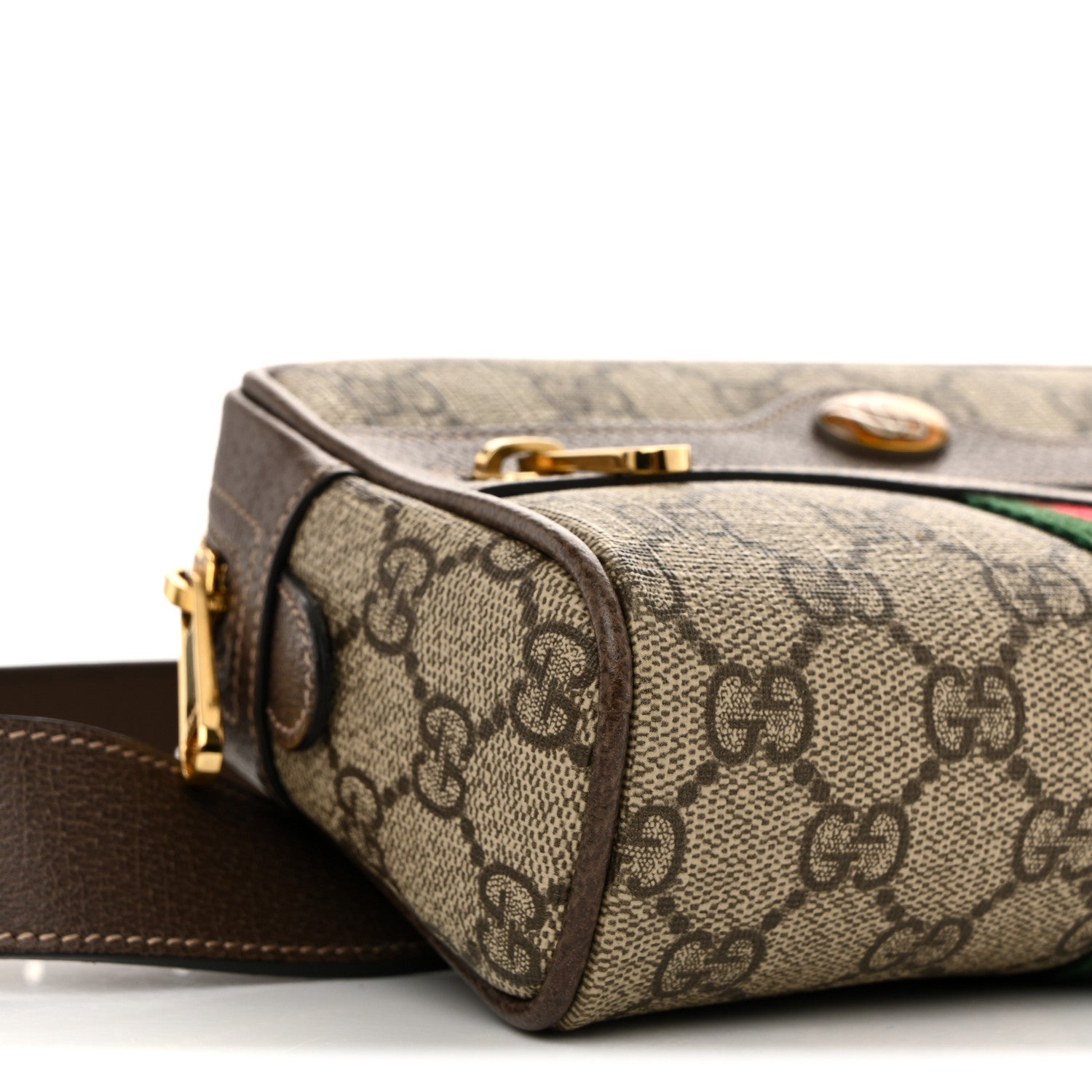 Gucci GG Supreme Monogram Web Small Ophidia Belt Bag 75 30 Dark Brown 9 of 10